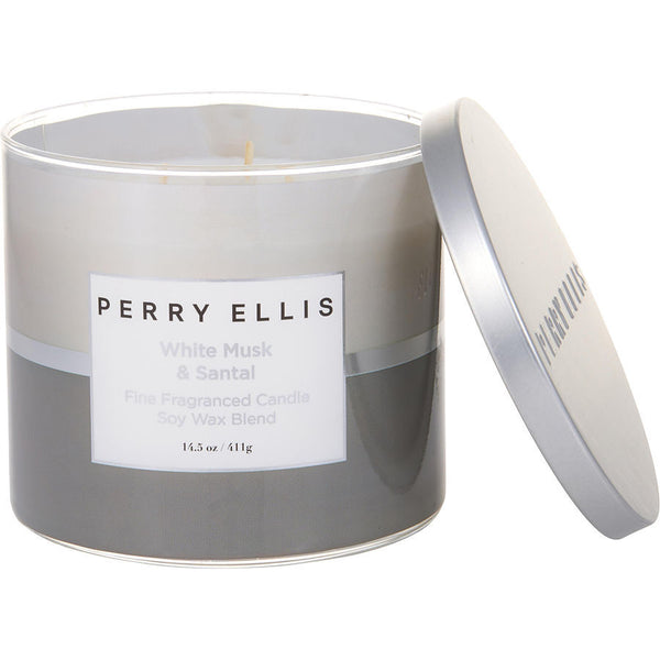 PERRY ELLIS WHITE MUSK & SANTAL by Perry Ellis (UNISEX) - SCENTED CANDLE 14.5 OZ